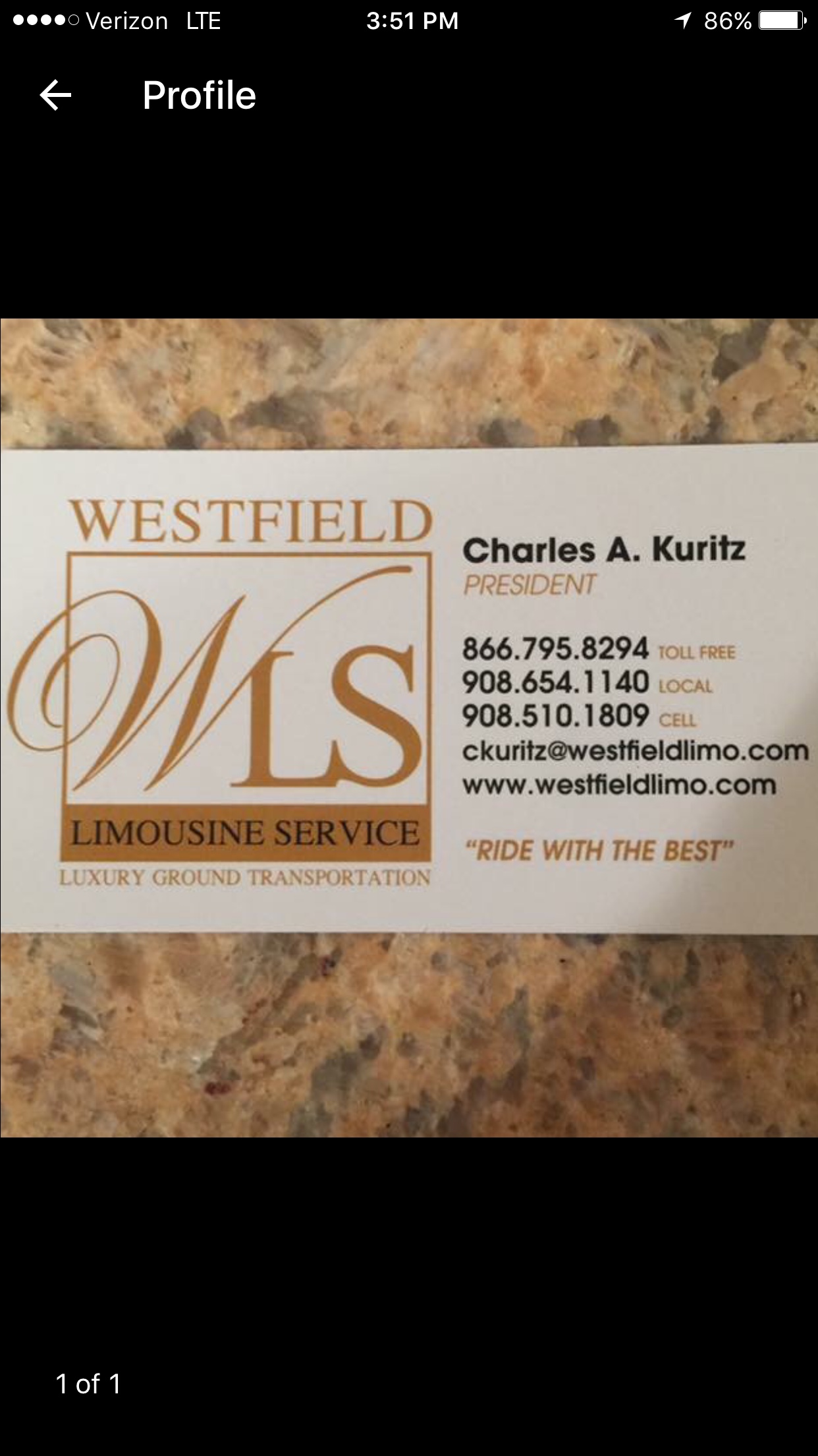 Logo for Westfield Limousine Service Inc.