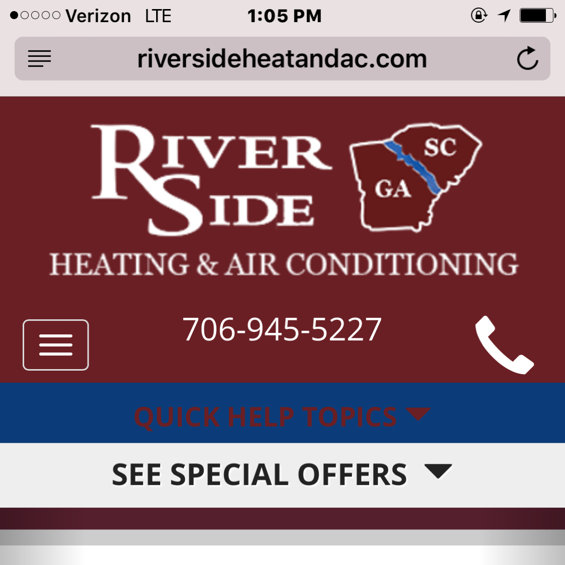 Logo for Riverside Heating and Air Conditioning, LLC