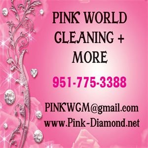 Logo for Pink World Cleaning + More