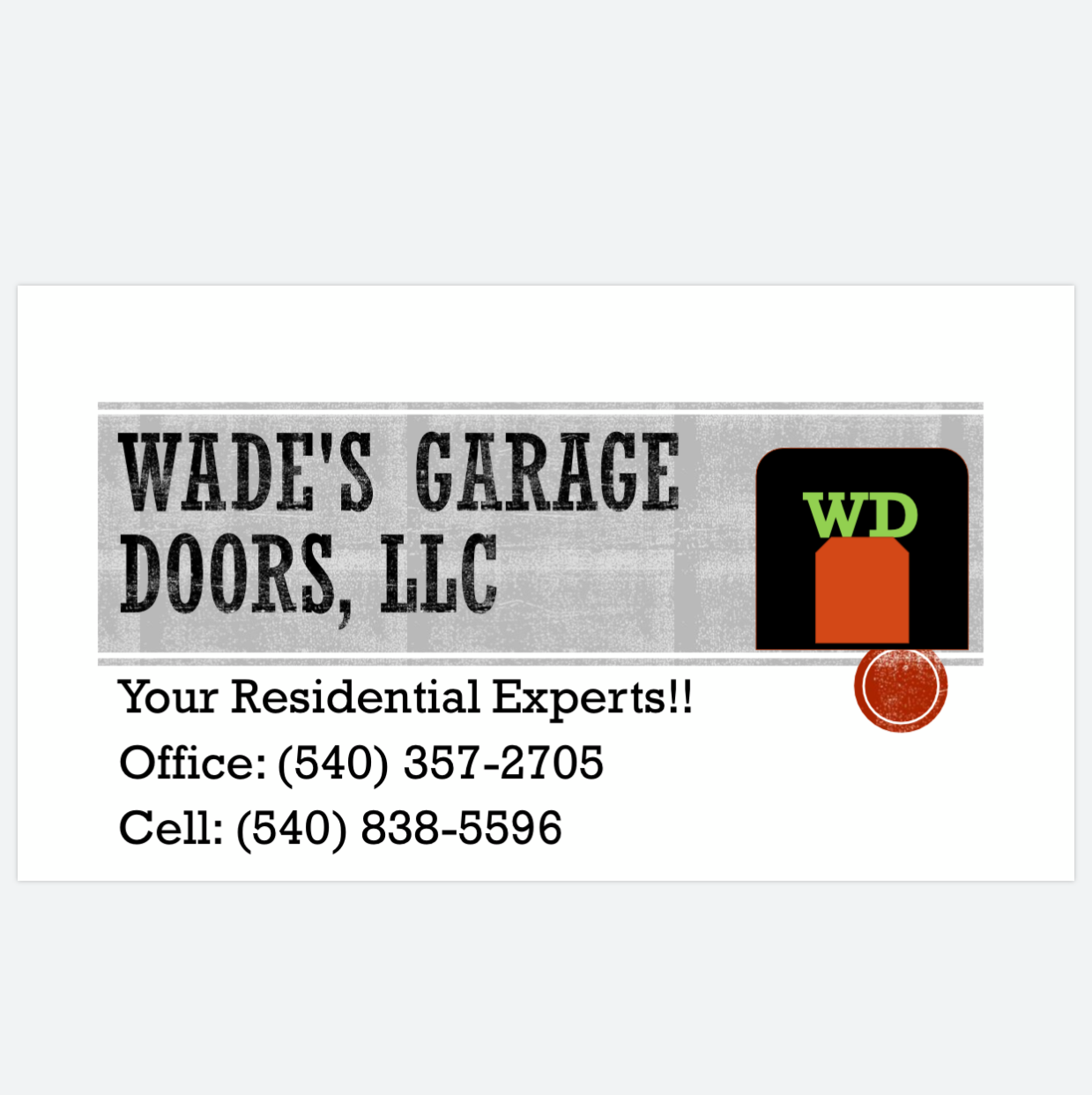 Wades Garage Doors LLC logo